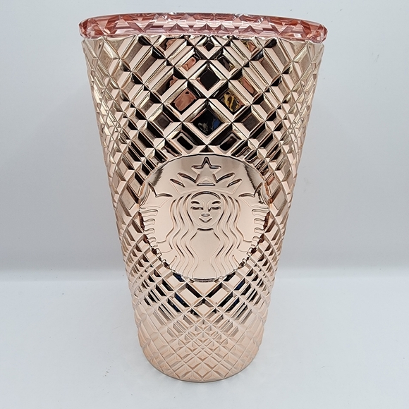 Starbucks 2023 Winter Holiday Jeweled 16oz Tumbler Cup Rose Gold *no lid/straw* - Picture 1 of 4